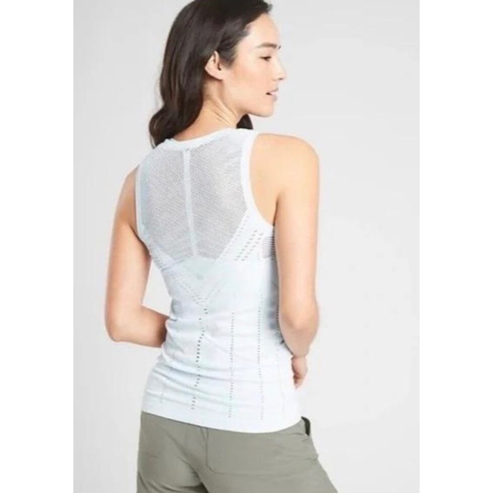 Athleta White Seamless Tank Top‎ Athletic Workout Sleeveless Layering - Picture 2 of 6